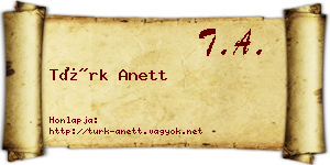 Türk Anett névjegykártya